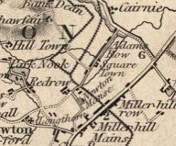 Adamsrow, Squaretown and Redrow shown on plan from 1820's